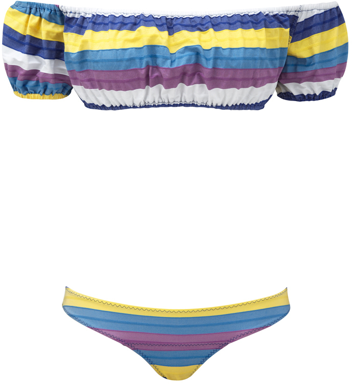 Lisa Marie Fernandez bubble striped off the shoulder bikini