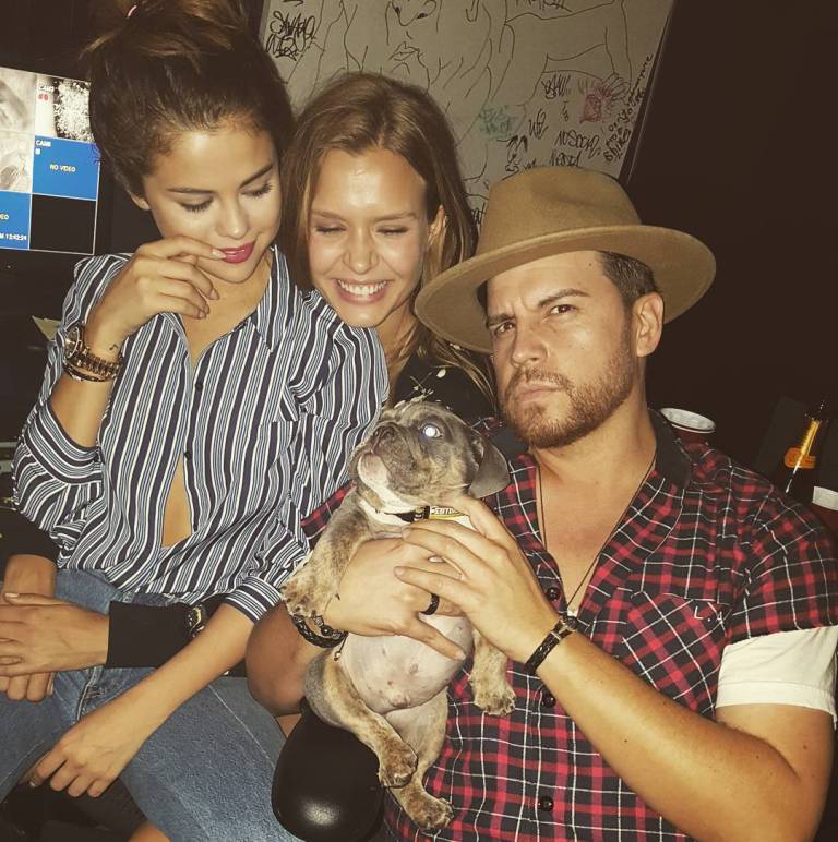 Selena Gomez blue striped shirt photo theamazinglifeofmaxb