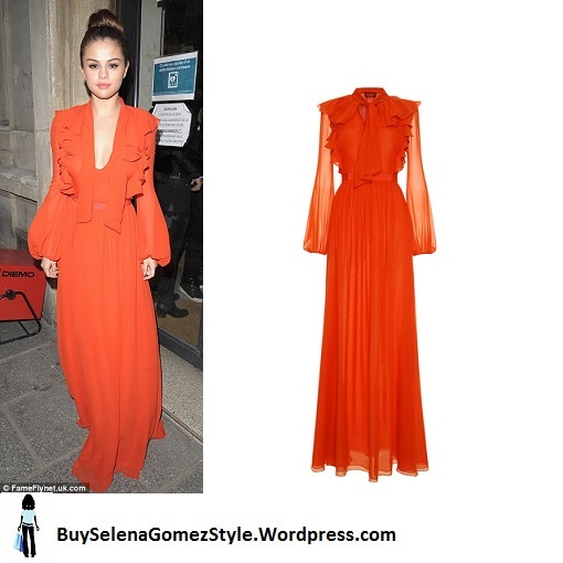 Selena Gomez orange gown PAris 2016 instagram