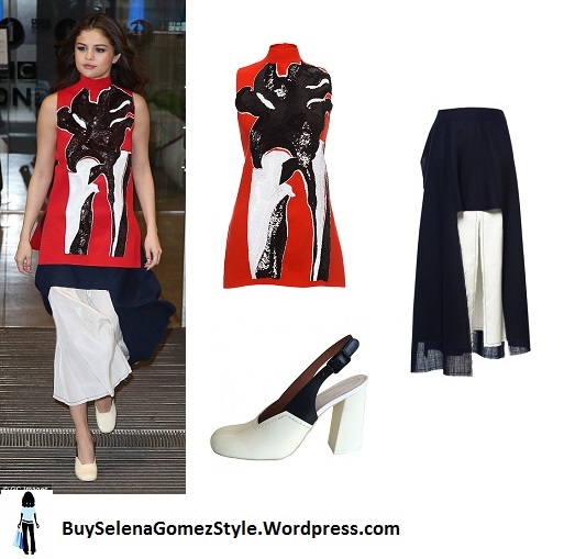 Selena Gomez red white blue dress London 2016 instagram