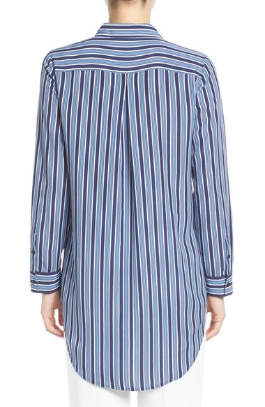 Trouvé Stripe Button Front Tunic Shirt back view