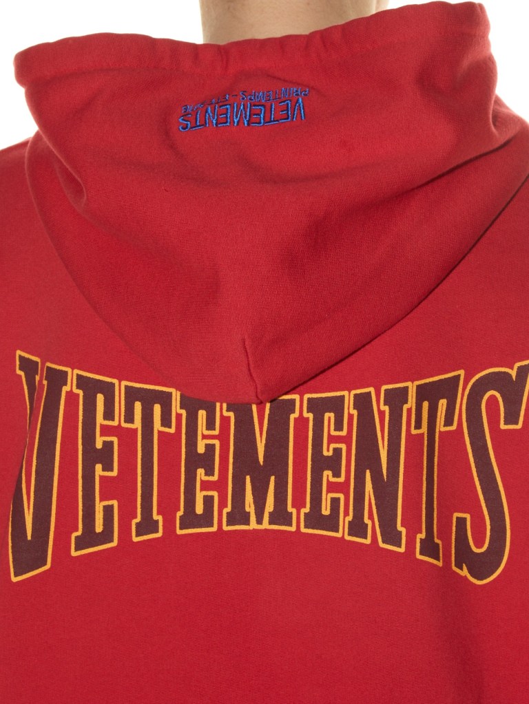 Vetements Hooded Logo Print Sweatshirt back view