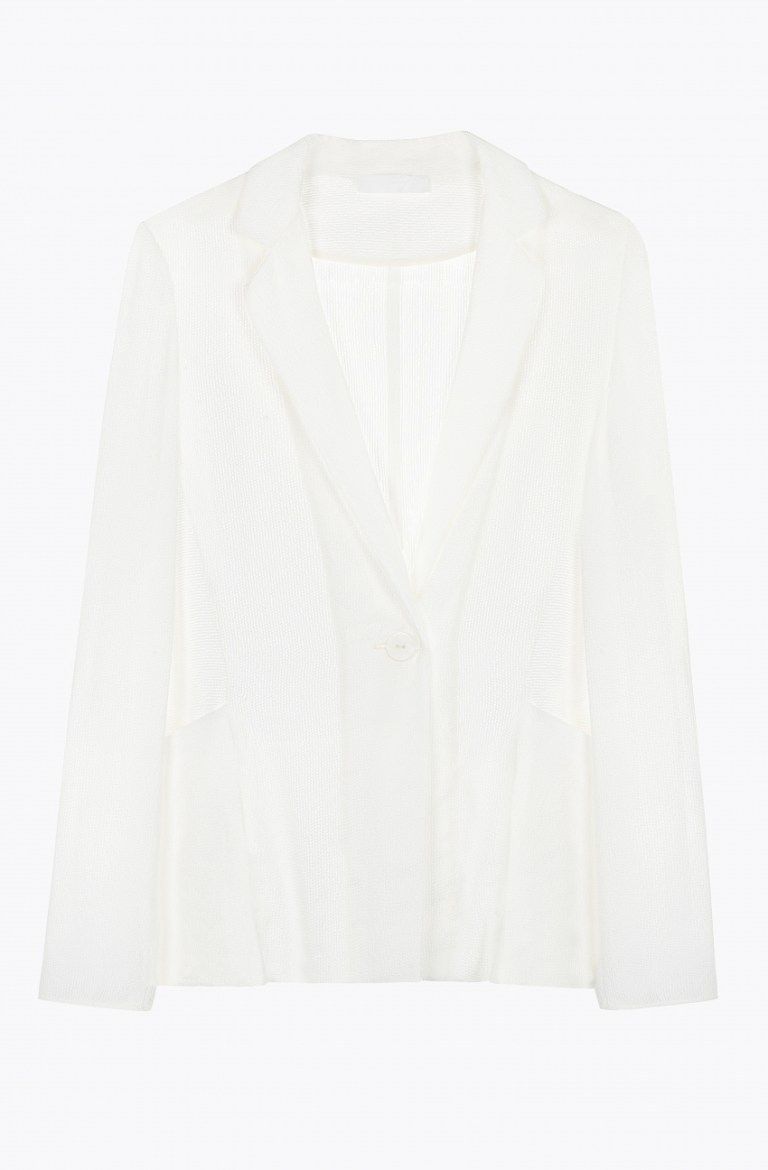 Embroidered Georgette Slim Fit Blazer