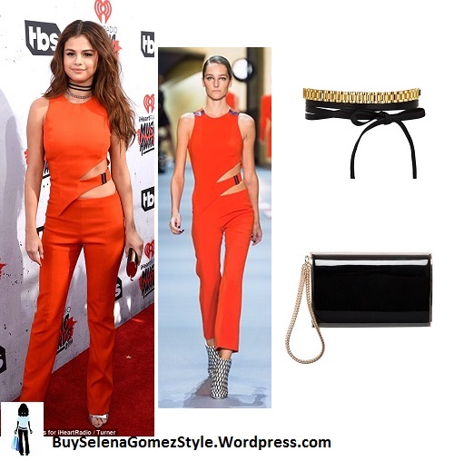 Selena Gomez red top and trousers iHeart Radio Music Awards 2016 instagram