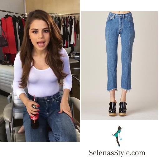 selena Gomez white top jeans Coca Cola April 2016 shareacoke instagram