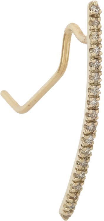Hirotaka Diamond and Gold Long Bar Ear Pin