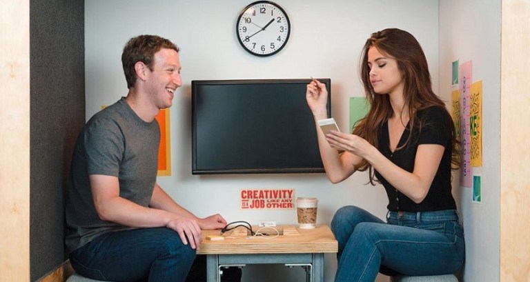 Selena Gomez with Mark Zuckerberg