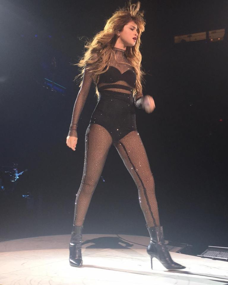 Selena Gomez black catsuit Revival Tour photo allthelovem