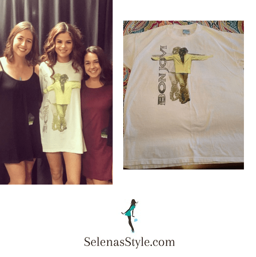 Selena Gomez Bon Jovi t-shirt Fresno meet and greet instagram