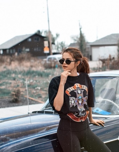 Selena Gomez Gun n Rose Tee Calgary