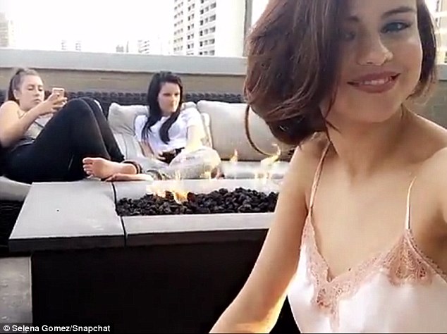 Selena Gomez pink slip chemise