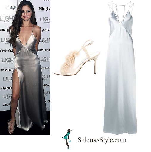 Selena Gomez silver dress The Light Nightclub instagram