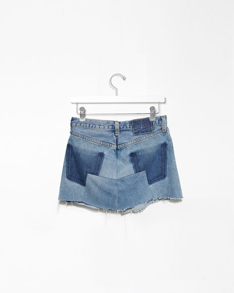 Vetements denim mini skirt back