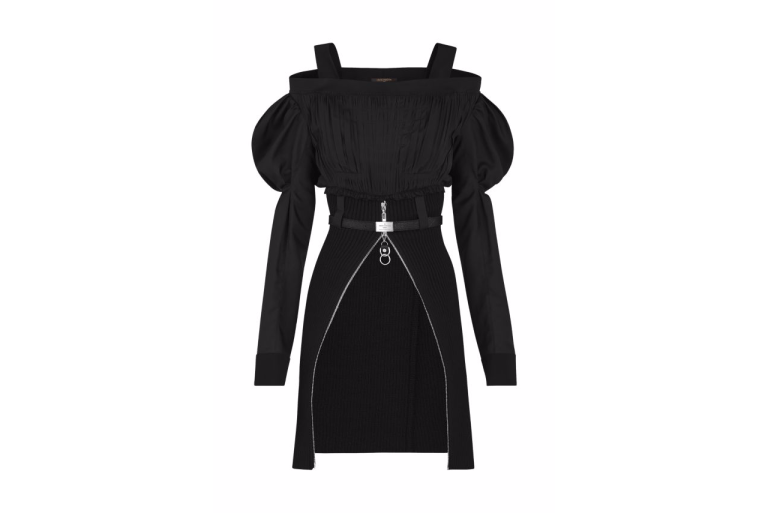 Louis Vuitton Stretch Zipped Bi Material Dress