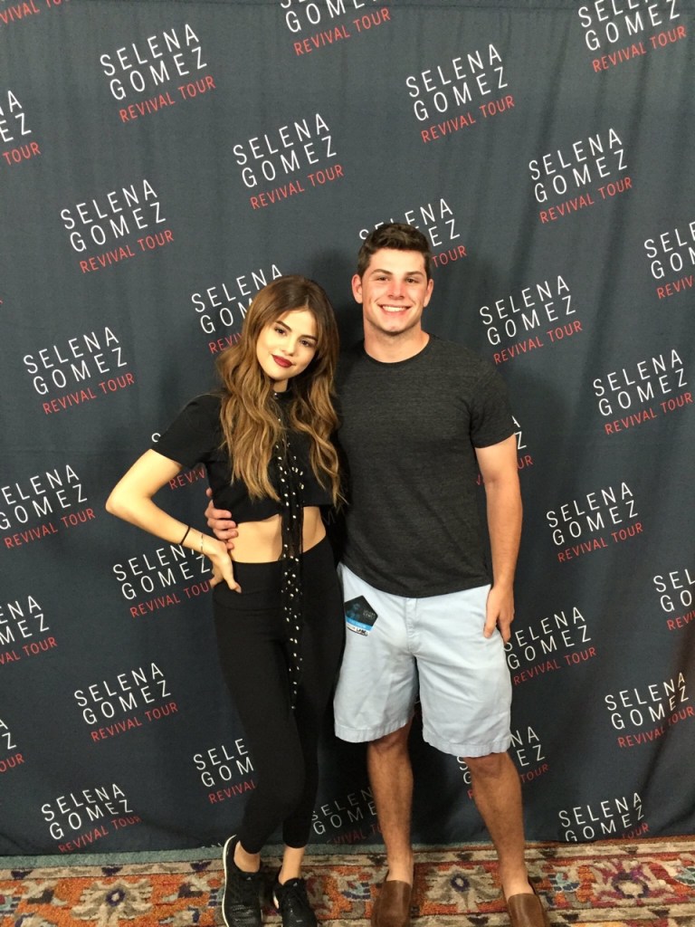 Selena Gomez black crop top trainers Cincinnati Revvial tour photo