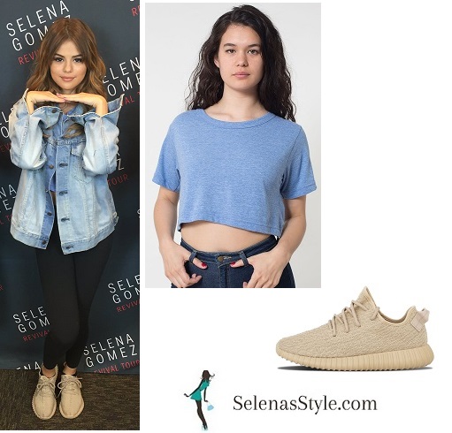Selena gomez blue crop top Tulsa Revival Tour instagram