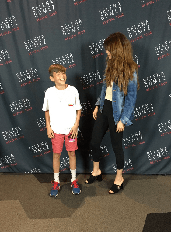 Selena Gomez cream top black mules Revvial Tour photo _katie_ray