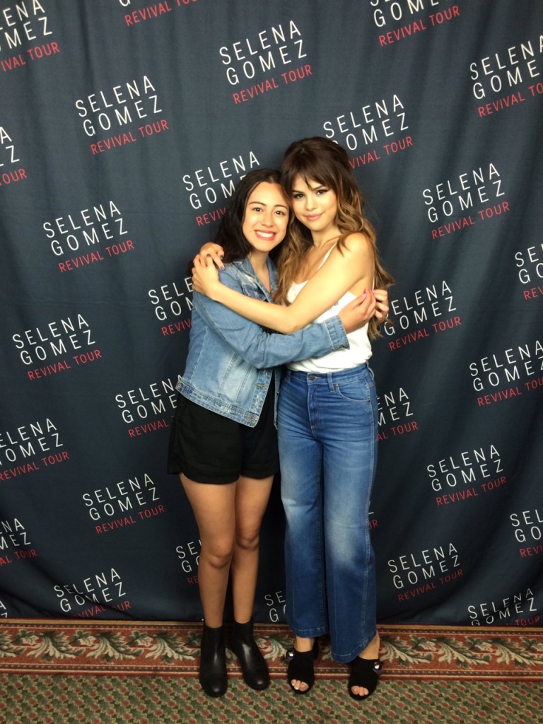 Selena Gomez white cami jean black mules Revival Tour photo allinithis