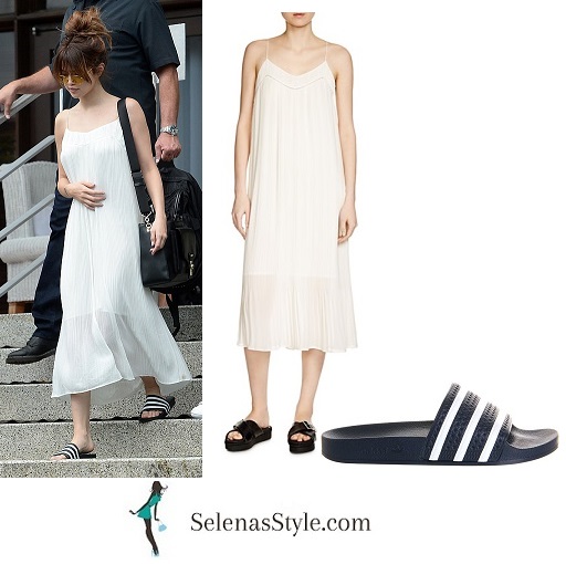 Selena Gomez white pleated dress Miami Revival tour instagram