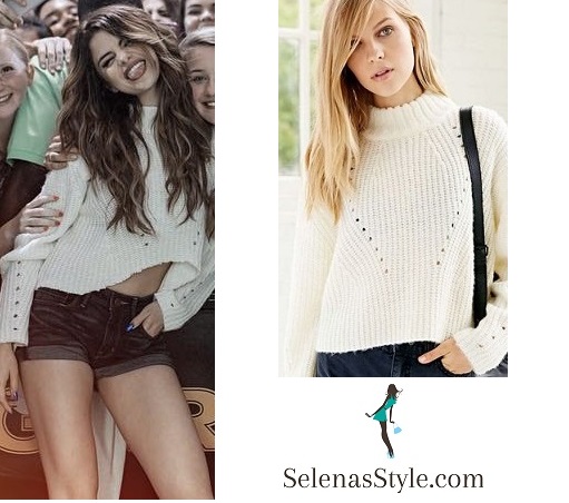 Selena Gomez white sweater Boston #Revival