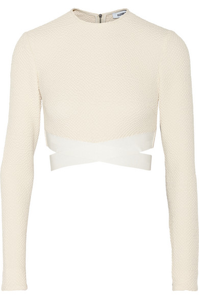 Elizabeth and James Sedonna cropped textured stretch-knit top