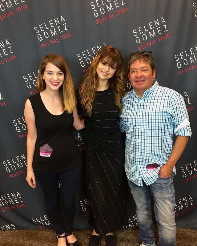 Selena Gomez black stried maxi dress Kansas city RevivsaTour photo emily_katz