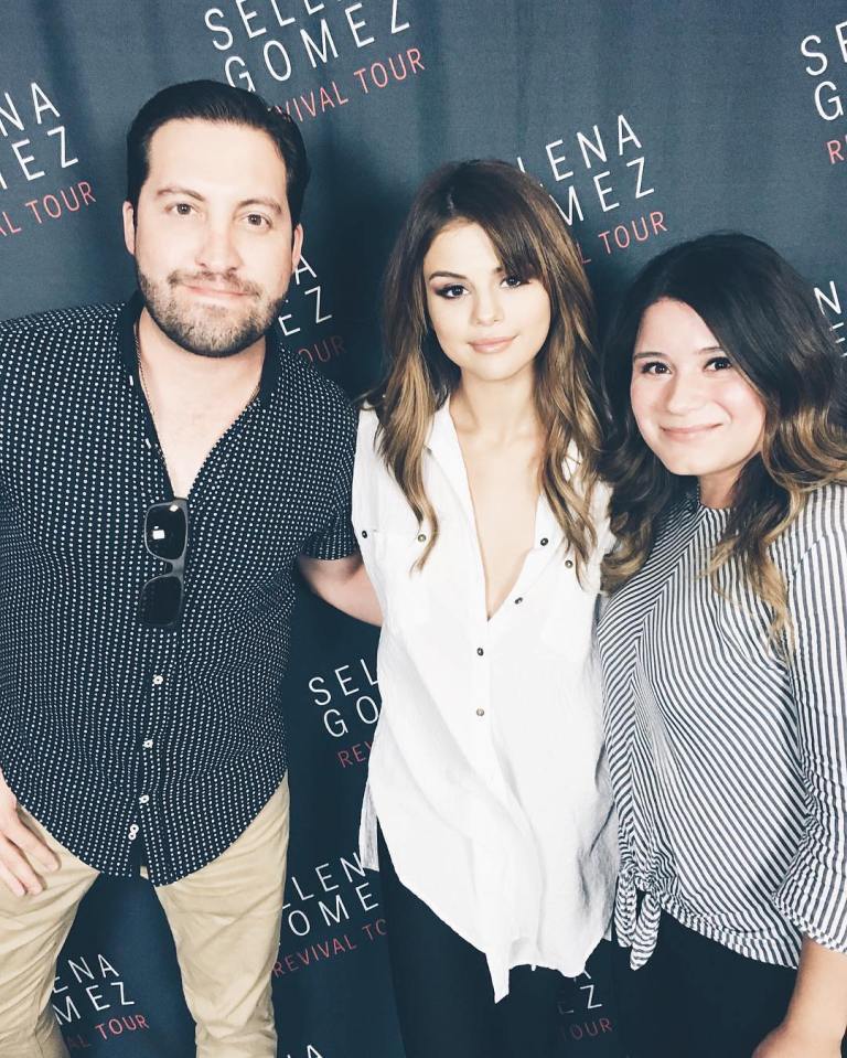 Selena gomez white shirt anaheim Revival Tour