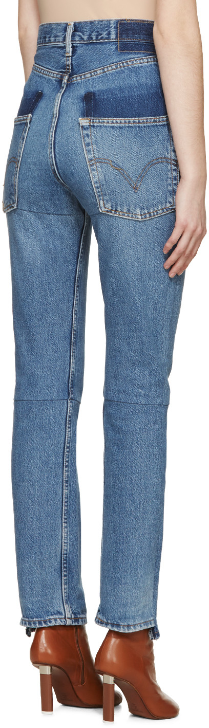Vetements Blue Reconstructed 1387 Jeans back view