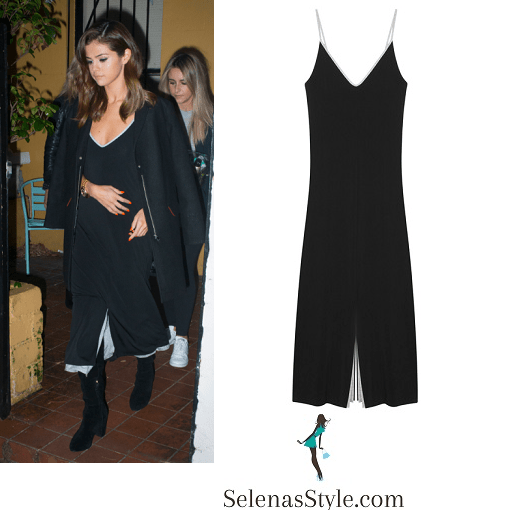 Selena Gomez style black dress grey trim Sydney August 2016 Revival Tour instagram