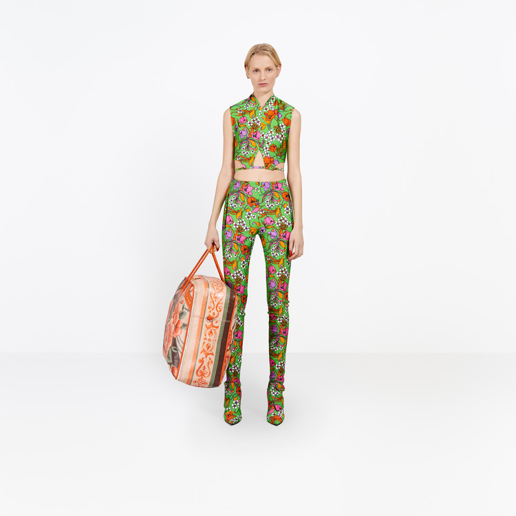 Balenciaga floral top and tracksuit