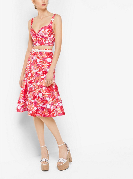 Michael Kors Sequinned Floral Jacquard Bralette