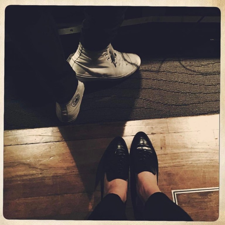 Selena Gomez black slip on Robert Clergerie shoes photo Chris Classen