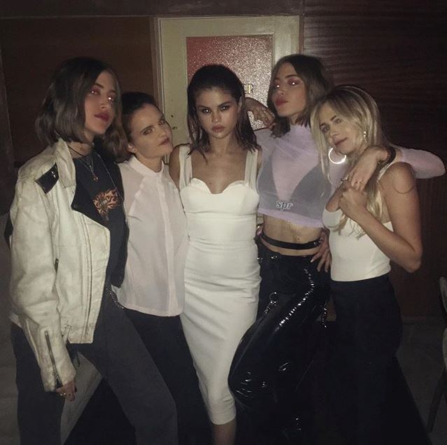 Selena Gomez white dress chiffon straps MArch 2017 photo Simihaze