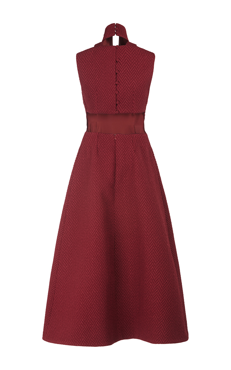 Emilia Wickstead 'Danielle' cutout cloqué dress back view