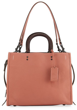 Coach Rogue Small Leather Tote Bag orange
