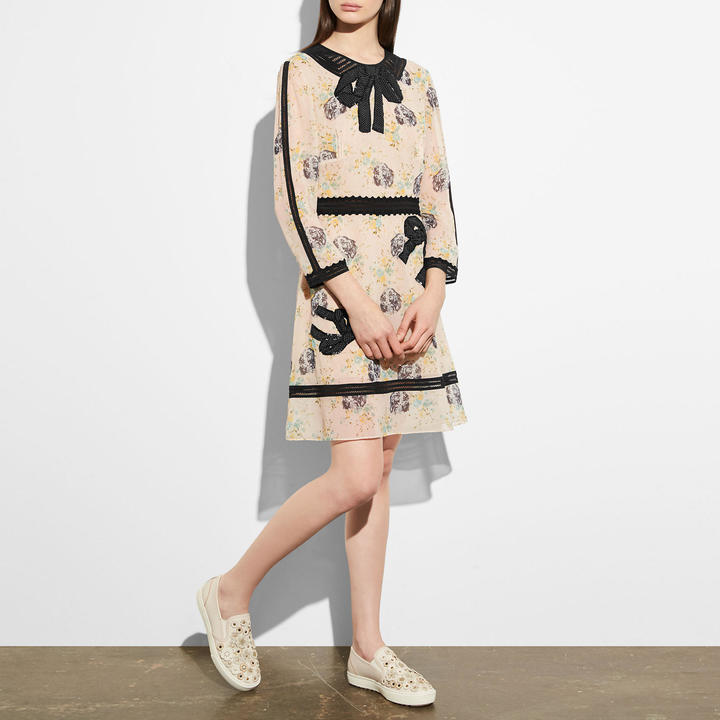 Coach Embroidered Prairie Dog Rose Dress