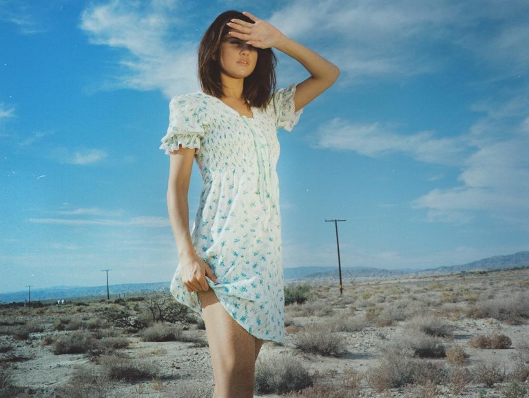 Selena Gomez white flower and butterfly dress phot Petra Collins