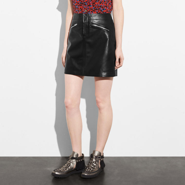 Coach Leather Skirt