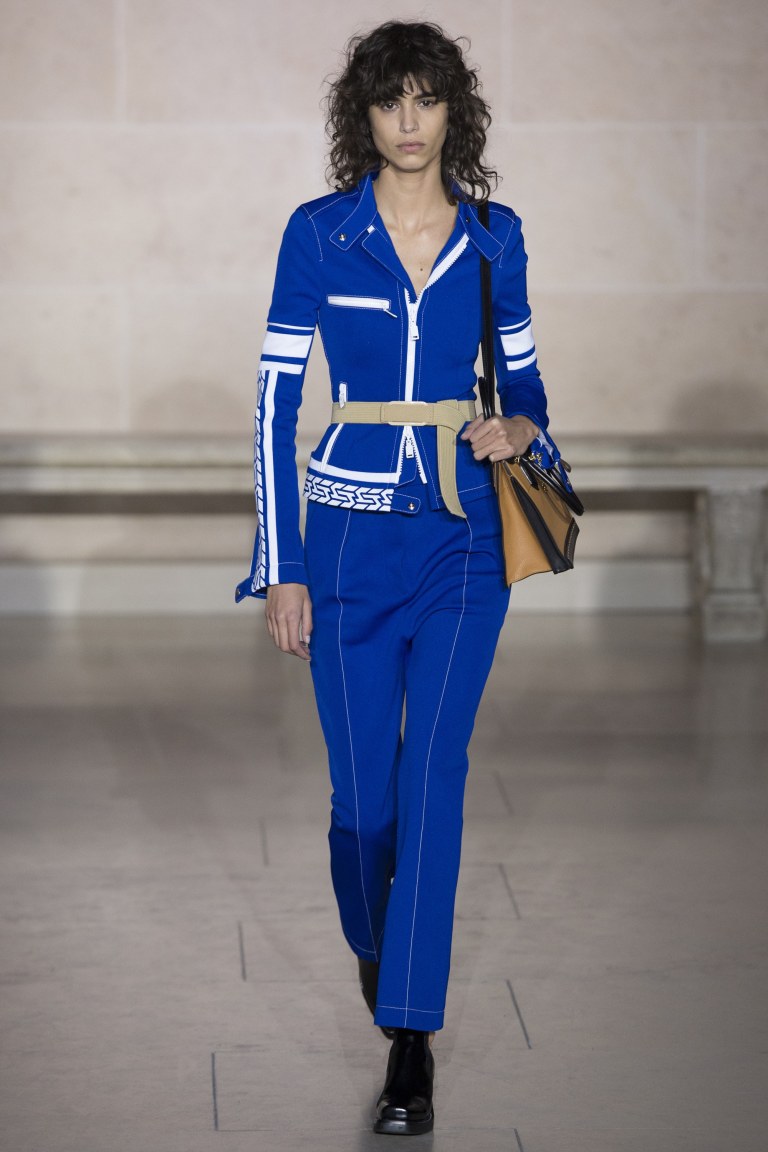 Louis Vuitton blue jacket and trousers Fall 2018 photo