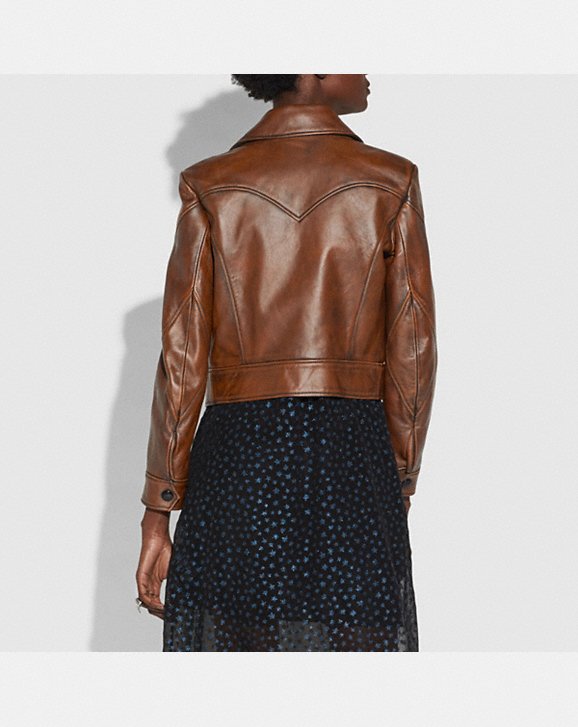 Coach Landscape Leather Jacket back view