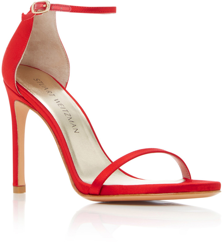 Stuart Weitzman 'Nudist' Satin Sandals