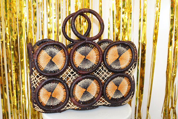 Vintage wicker straw bag