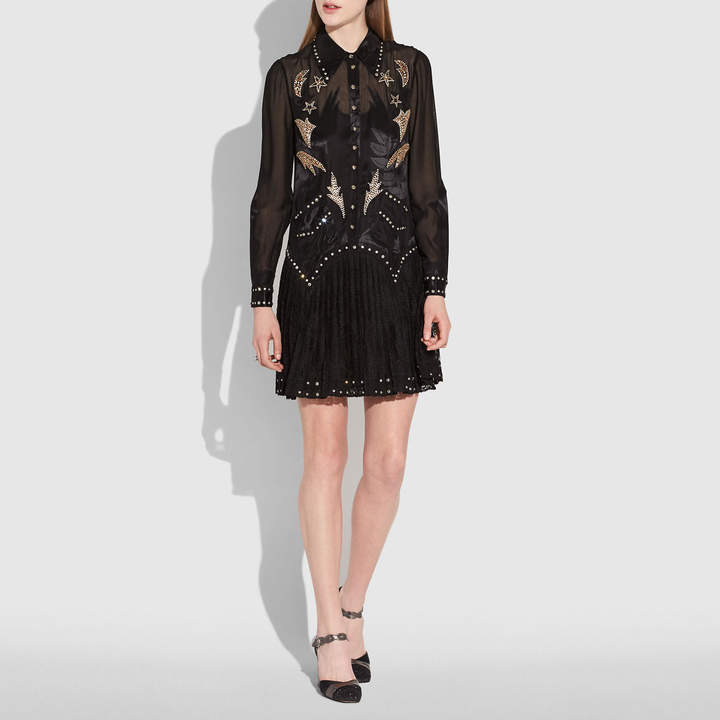 Coach Crystal Embellished Western Dress