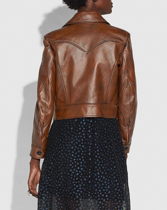 Coach Landscape Leather Jacket back view