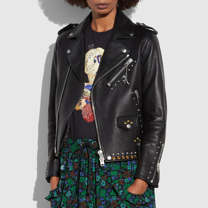 Coach Western Rivets Moto Jacket