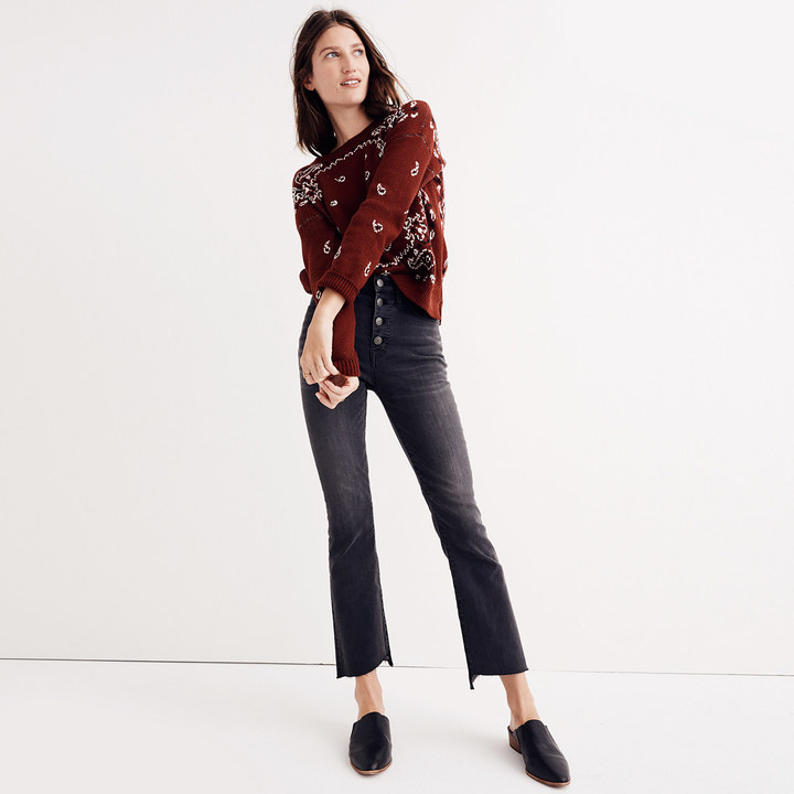 Madewell Cali Demi-Boot Jeans Asymmetrical Hem Edition