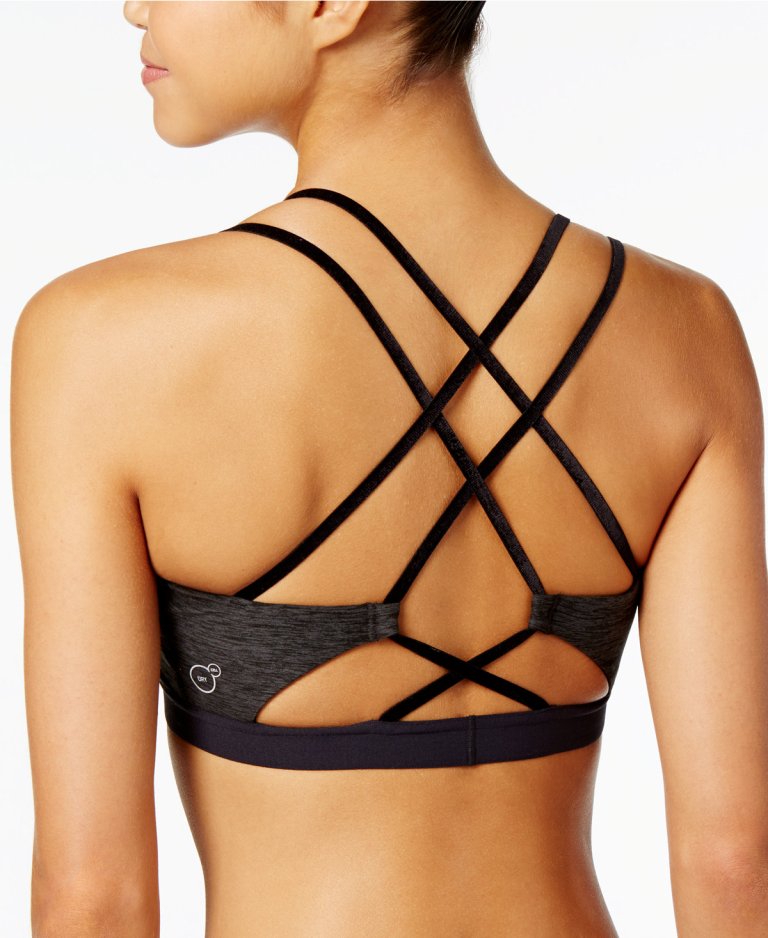 Puma Yogini Lux Velvet Strappy-Back Low-Impact Sports Bra back view