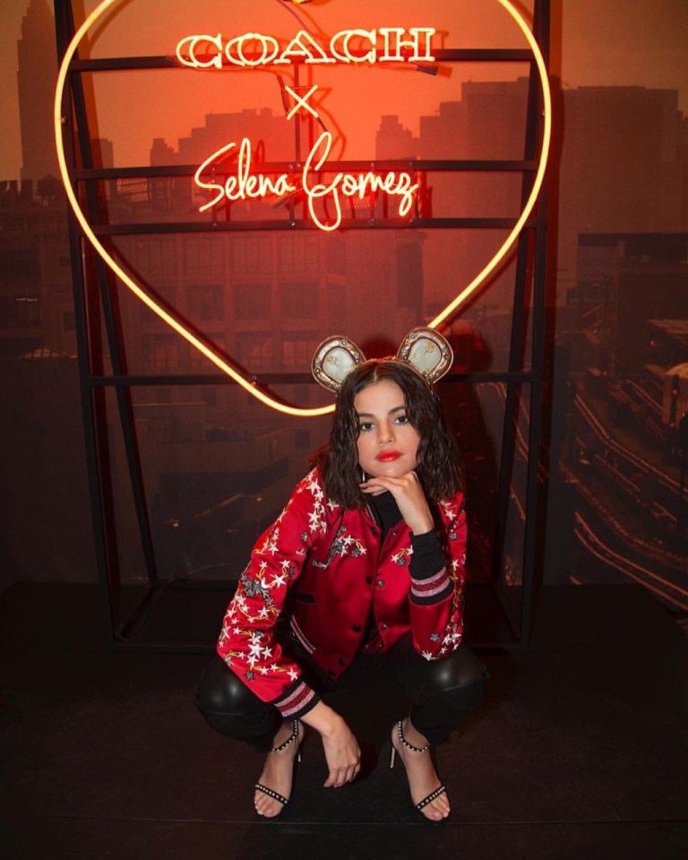 Selena Gomez wearing BBC Children in Need Pudsey ears November 2017