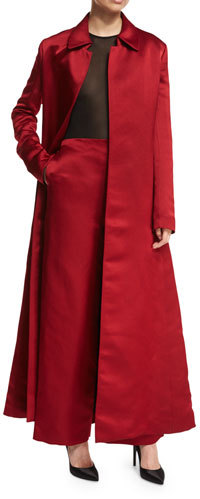 THE ROW Neyton Long Silk Satin Coat