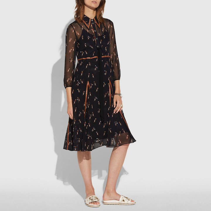 Coach Embellished Penguin Shirt Dress
